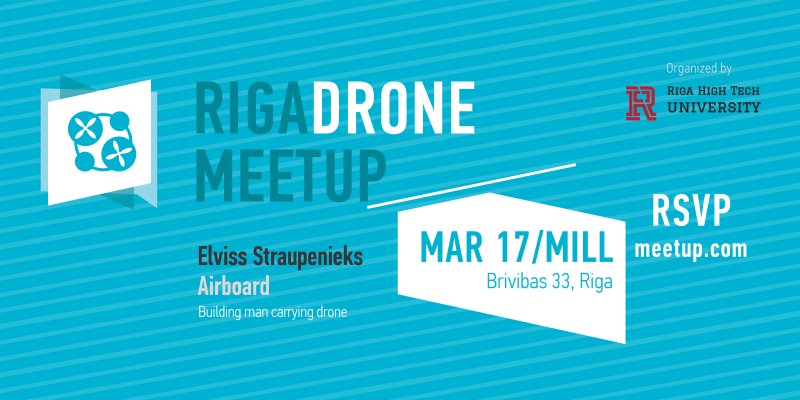 RigaHighTech's tweet photo. Drone Meetup tonight. Join to learn about Airboard : Man carrying drone 7PM @MillRiga RSVP: https://t.co/6oxZDrB6hA https://t.co/yHqkoMlO41