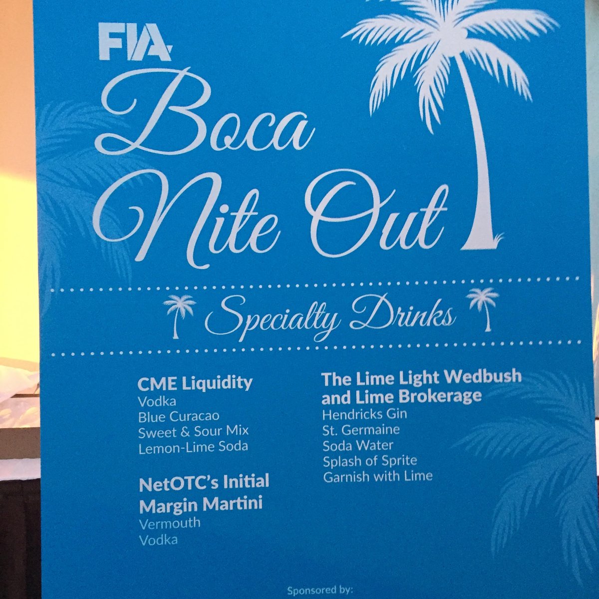 netotc's tweet photo. We were delighted to sponsor last night's Boca Night Out featuring the NetOTC Initial Margin Martini! #FIABoca https://t.co/M7fwHOd5Kn