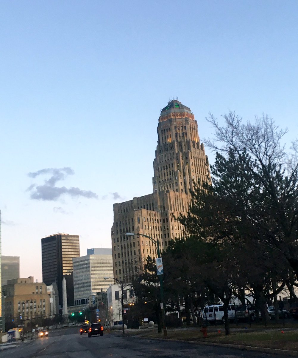 Green atop o' city hall! Happy St. Patty's Buffalo! #StPatricksDay #onebuffalo