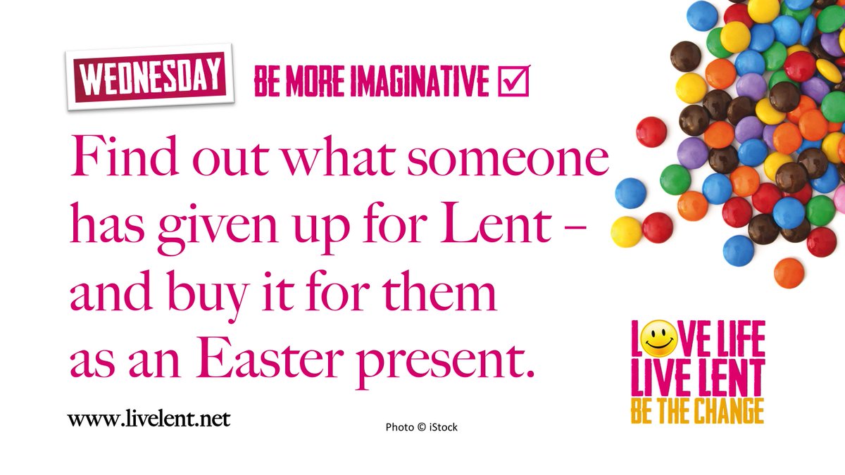 BE MORE IMAGINATIVE
with today's #LiveLent challenge
&amp; choose a brilliant Easter present!