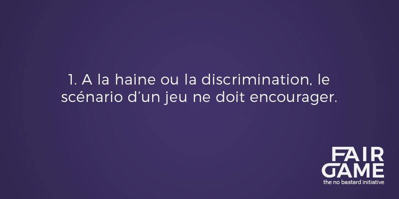 FairGame_'s tweet photo. Le premier commandement concerne le #jeu : nous souhaitons qu'il véhicule des valeurs de #cohésion et de #respect. https://t.co/2iLfBbp3fa