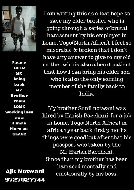 cretafoundation's tweet image. Help @ajit22445 bring back his brother  @MEAIndia  #humanlabor #SOS @abpnewstv @MEAQuery @HCI_Accra Kindly HELP Him