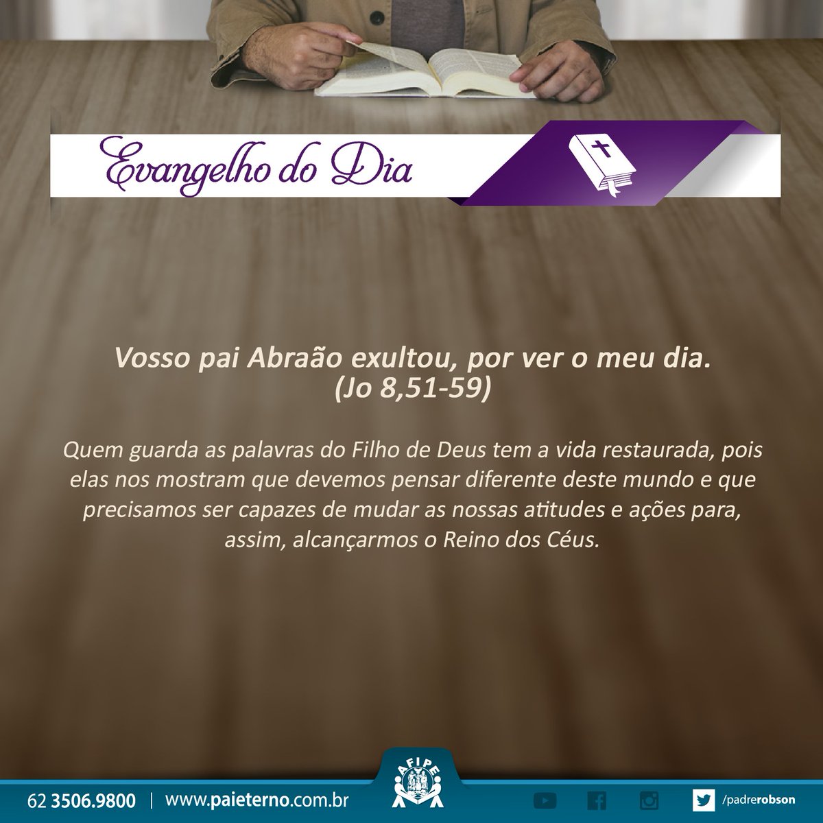 Vosso pai Abraão exultou, por ver o meu dia. (Jo 8,51-59), image size:1200x1200