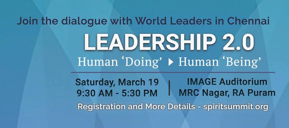 spiritsummit's tweet photo. Join the dialogue with world leaders in #Chennai
Save the date: 19th March,2016
@SPIRITSummit #leadershipdevelopment https://t.co/1YzP3L8q31