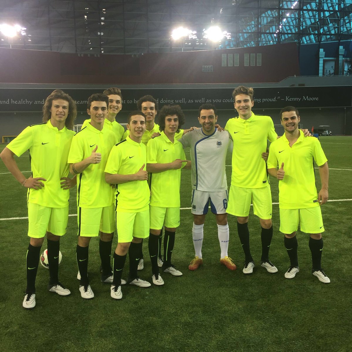 MotoGP's tweet photo. When VR met Xavi... Game on! #VRvXavi 🇶🇦🏁⚽️ https://t.co/XBIC4m6bIp