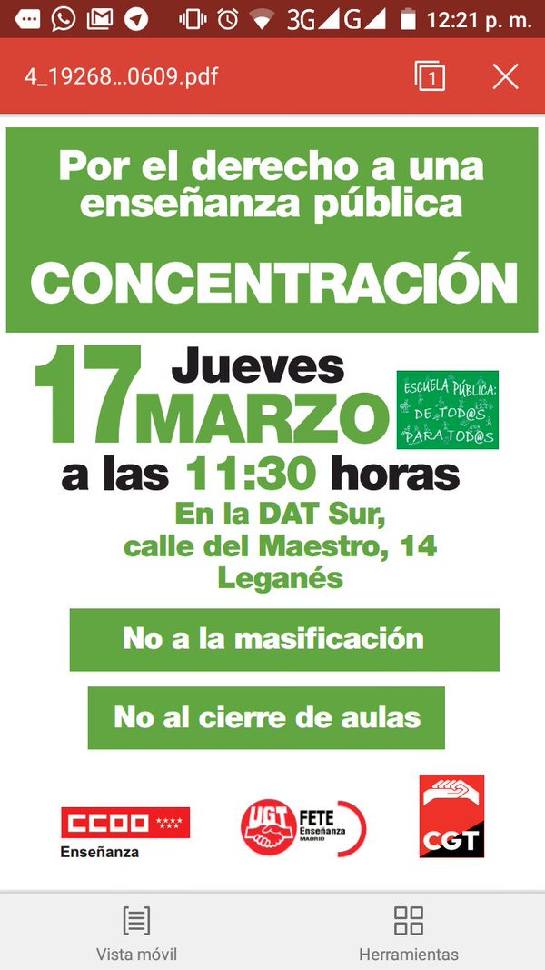 AhoraGetafe's tweet photo. A las 11.30 concentración en la DAT Sur por la educación pública. #fedeerrata https://t.co/CbKSuTdpjj
