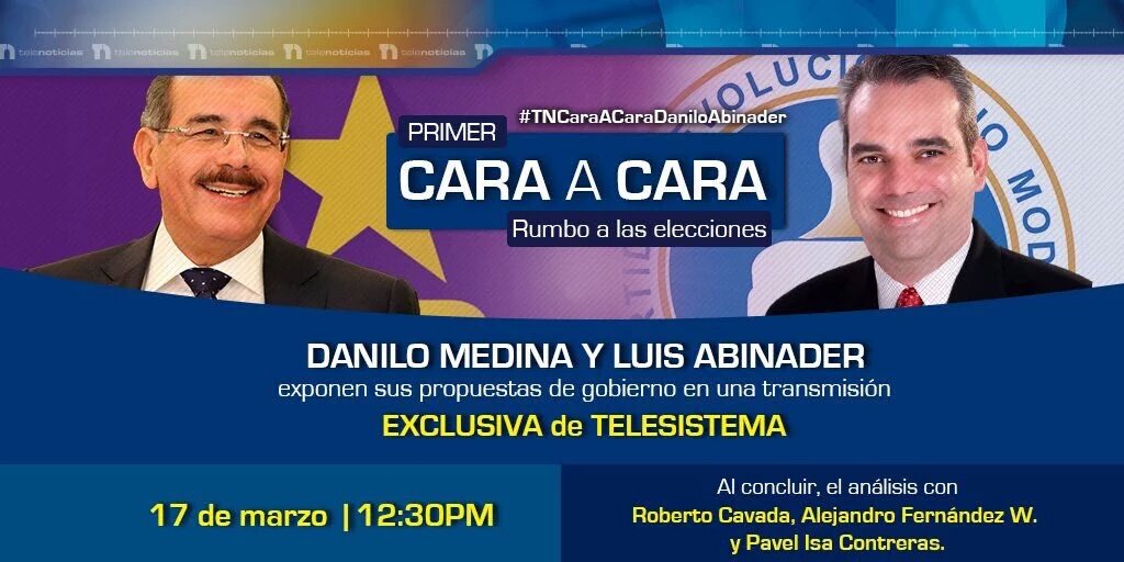 MariluzFerminA's tweet photo. #DebateAIRD
@luisabinader y Danilo Medina presentarán sus propuestas, hoy a 12:30PM, exclusiva de @Telesistema11 https://t.co/gmWZk7pTIv