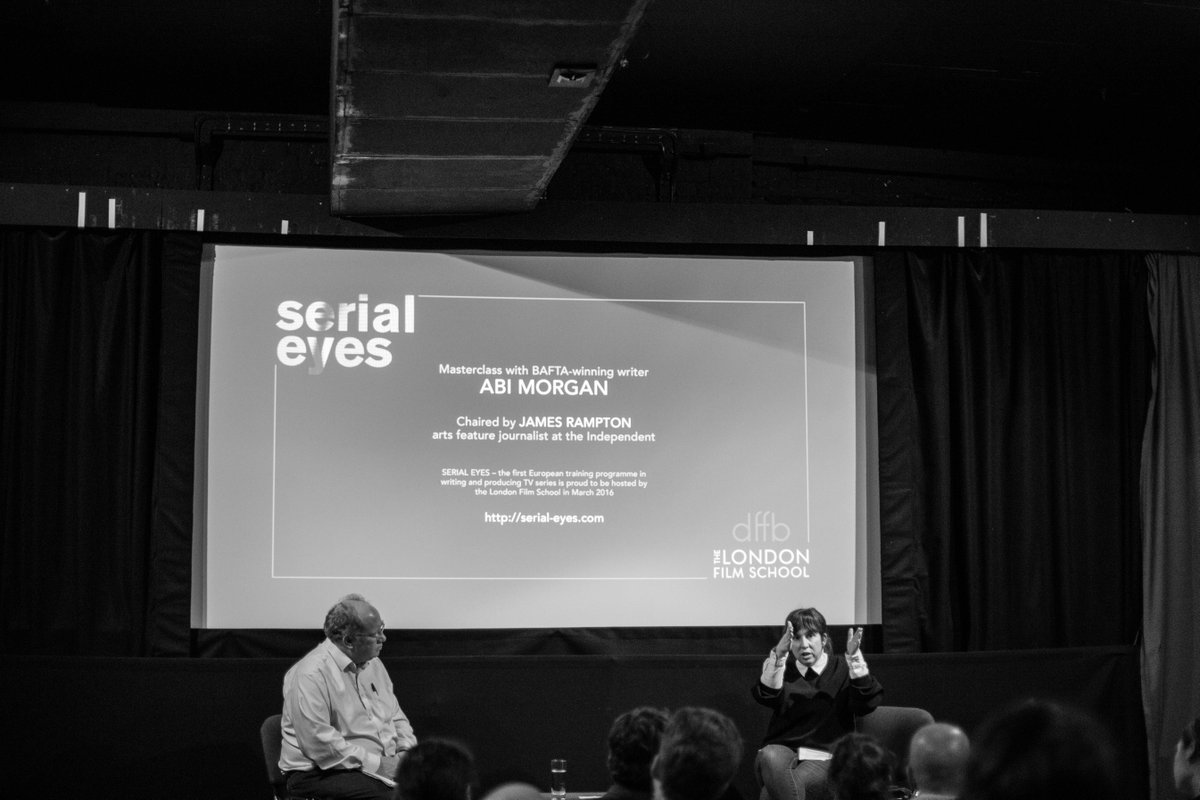 SerialEyesDFFB's tweet photo. Masterclass with BAFTA-winning writer #AbiMorgan chaired by James Rampton is our highlight at #TheLondonFilmSchool! https://t.co/iKuvnkVuL5