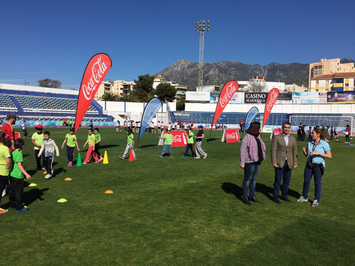 Ayto_Marbella's tweet photo. 2.500 escolares participan en la actividad municipal 'Jugando al Atletismo'. Toda la semana en el Estadio #Marbella https://t.co/G543ZkhGyI