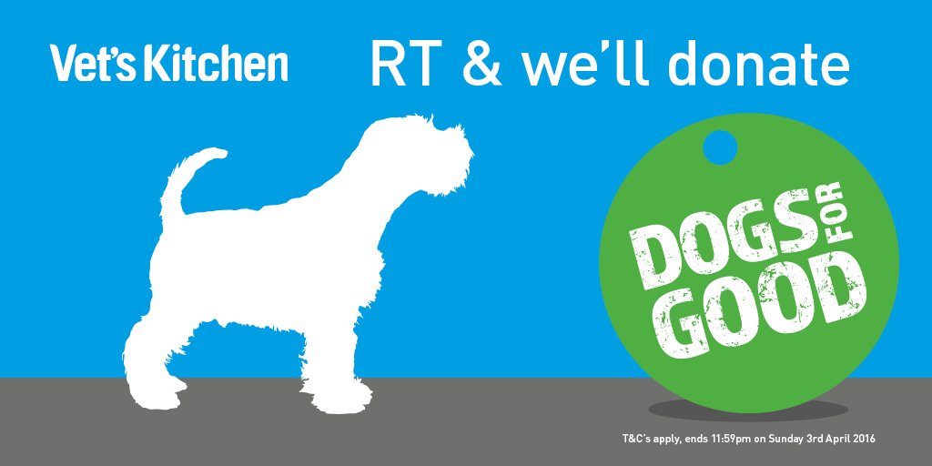 Vets_Kitchen's tweet image. @rickygervais Help us support @dogsforgooduk we’ll donate 5p for EVERY RT this post gets*! goo.gl/G8KhZx
