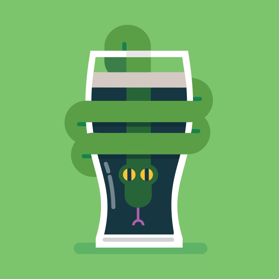 DiarmDraws's tweet photo. Happy St Patrick's Day! #StPatricksDay #StPatrick #Guinness #snakes #illustration https://t.co/ZZfWRTmjaS