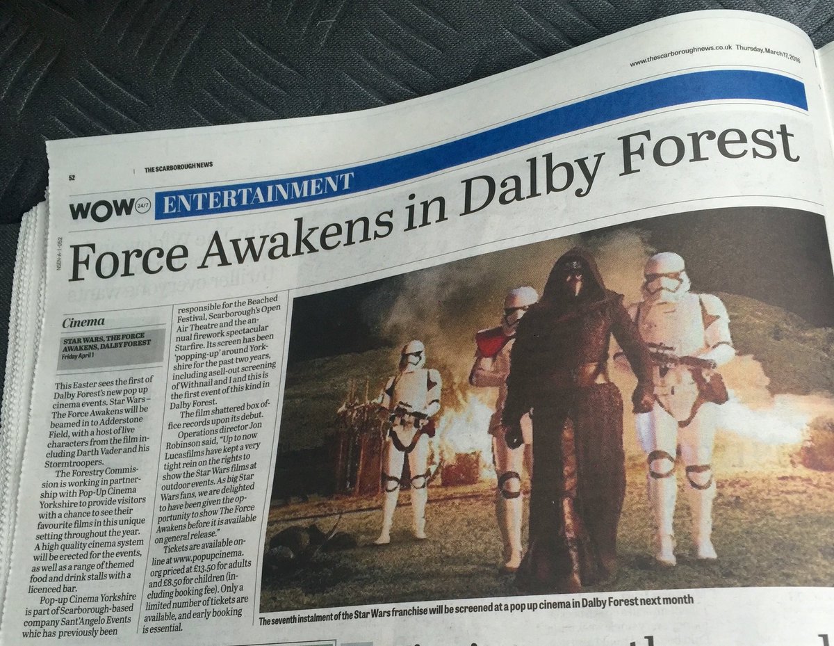 popup_cinema's tweet photo. Thanks to @TheScarboroNews for a great piece about our outdoor screening of #TheForceAwakens in this weeks paper. https://t.co/CtpLqwqqQ3