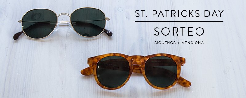 ¡SORTEO 2 GAFAS!

1. Síguenos.
2. RT al tuit + Menciona con quién compartirás el premio.

Usa #StPatricksWolfnoir