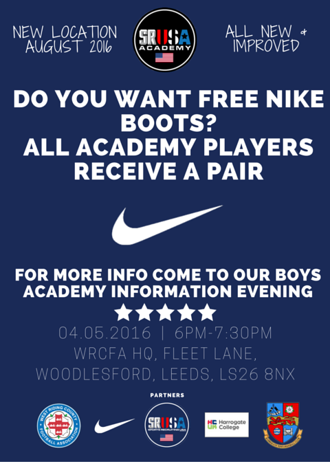 SRUSA_Official's tweet image. CALLING ALL YR 11/12 BOYS: 
Leeds @SRUSA_Academy Info Evening: - 4/May/16 AT 6pm-7:30pm @WestRidingFA. #RealPathways