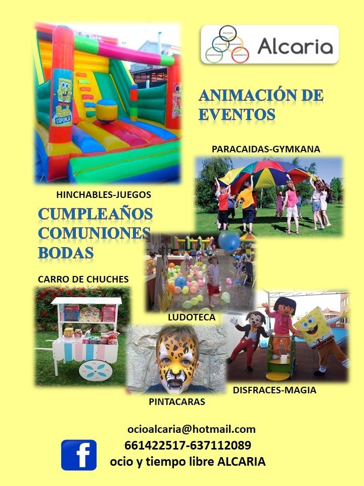 ALCARIA_EDU's tweet photo. ANIMACIÓN DE EVENTOS PARA CUMPLEAÑOS, BODAS, COMUNIONES....TLF:637112089 https://t.co/psgNWKMGS2