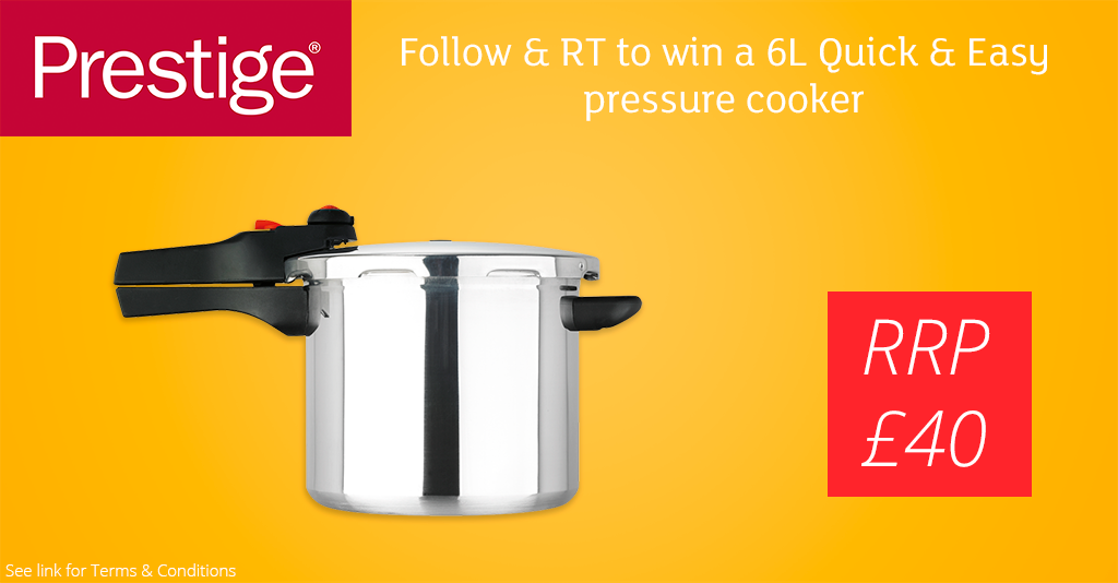 YourPrestige's tweet photo. #Giveaway time! Follow&amp;RT to #win a 6L Quick &amp; Easy pressure cooker (RRP: £40) T&amp;Cs here: https://t.co/jFDn4le8bp https://t.co/VPXvVqyU2S