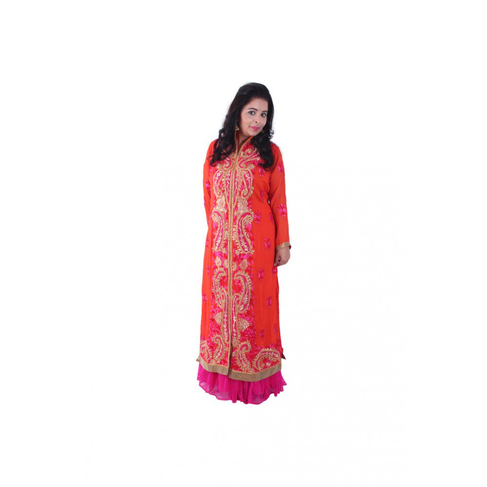 OnlyBorrow's tweet photo. Make a gorgeous style statement wearing this set of  kurta and pink net skirt.Rental Price:Rs.1,200.00 for 3 days. https://t.co/x8l0siGxJ0