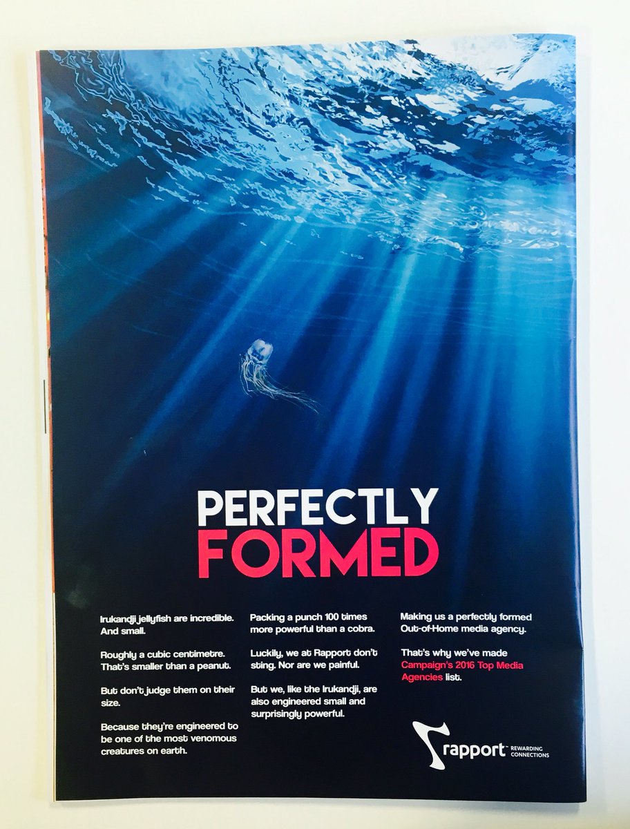 OutsmartOOH's tweet image. A fantastic ad from @RapportWW #OOHjellyfish #PerfectlyFormed #OOH @Campaignmag