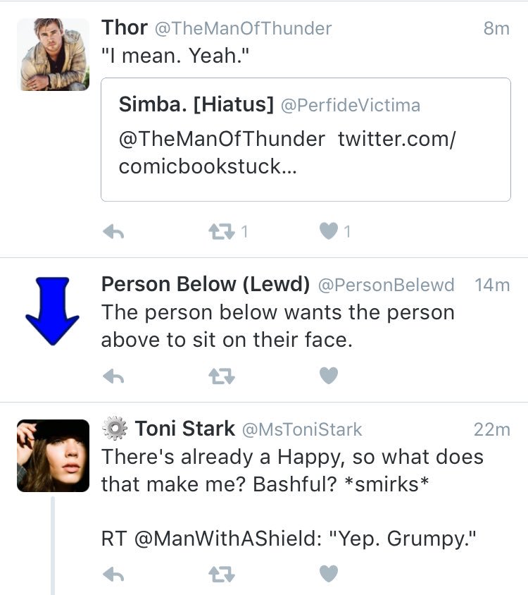 "Interesting." {<a href="/TheManOfThunder/">That's embarassing</a> &amp; @MsToniStark}