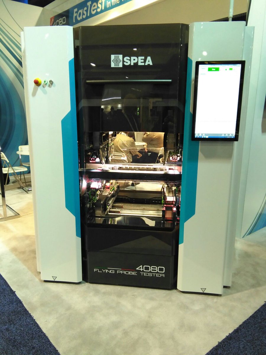 SPEA_Test's tweet image. #SPEA reveals the new revolutionary 4080 #FlyingProbe Tester at APEX 2016 #LasVegas