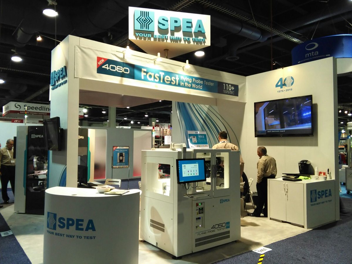 SPEA_Test's tweet image. #SPEA reveals the new revolutionary 4080 #FlyingProbe Tester at APEX 2016 #LasVegas