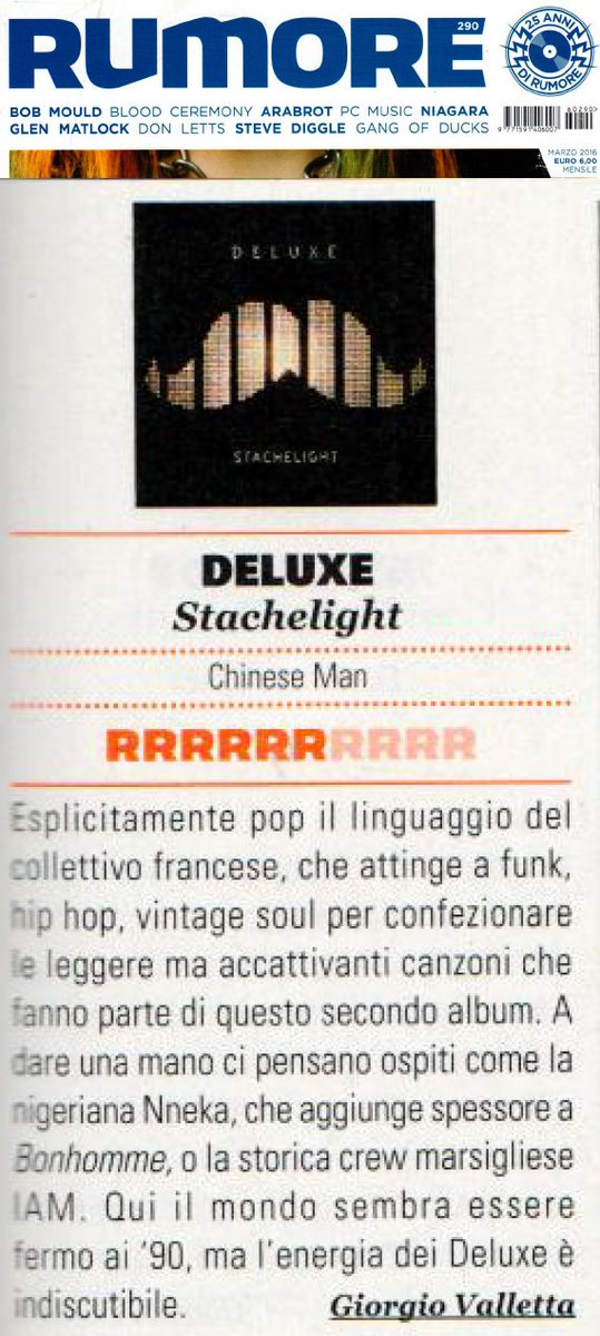 JaLaMedia's tweet photo. .@RumoreMagazine ci racconta #Stachelight di @deluxemoustache, in Italia il 2 aprile a @HMATORINO @LowFiPromotion https://t.co/xai7igeJzS
