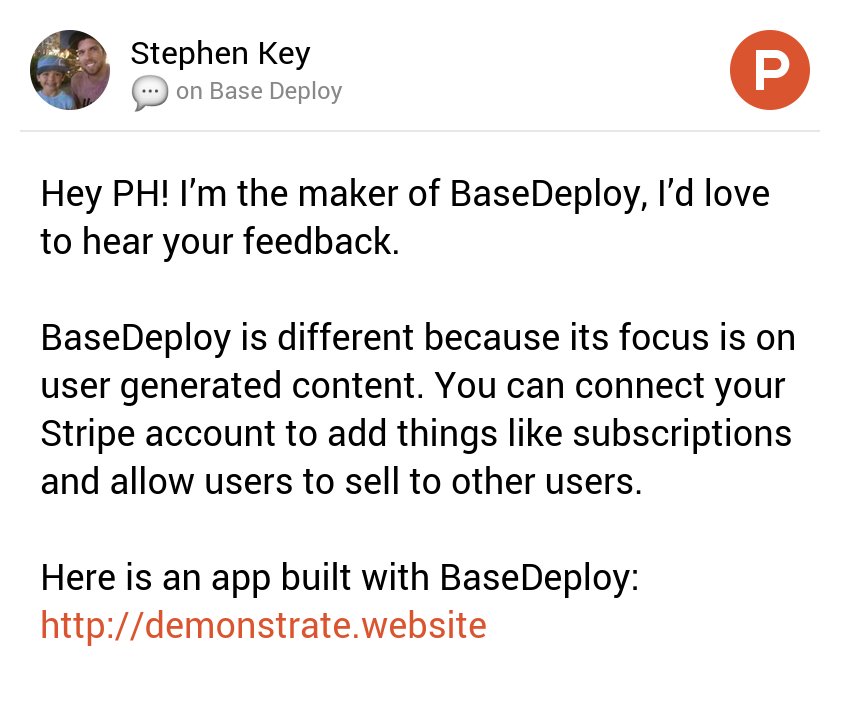 StephenKey's tweet photo. My thoughts on Base Deploy on @ProductHunt https://t.co/GlnMon1mCT https://t.co/m34jFfIDuZ