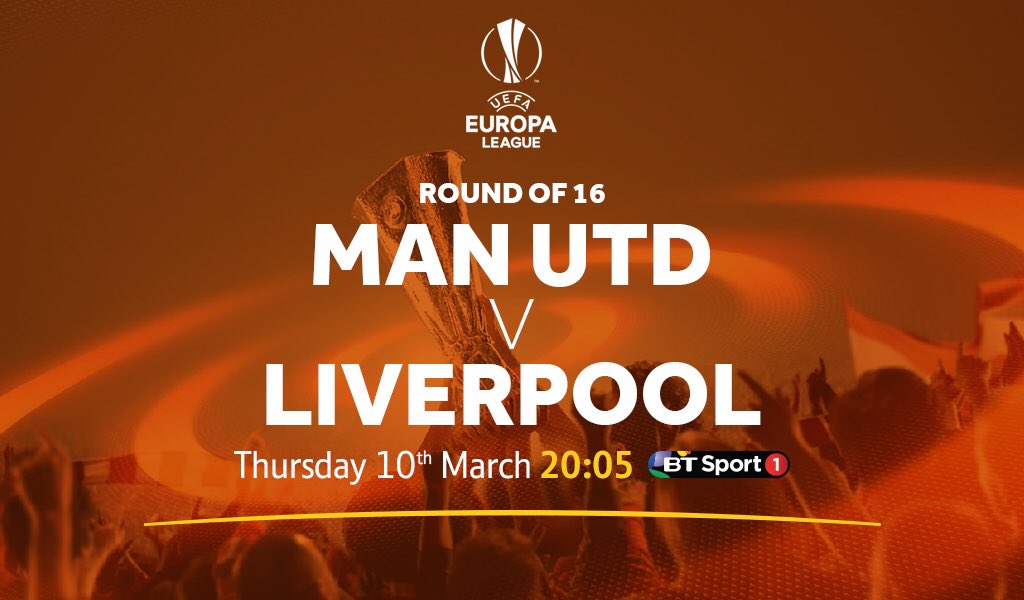 IQFallowfield's tweet photo. Live Europa Cup football KO 8.05pm, can Liverpool hold on &amp; make it through to the quarter finals at Old Trafford?? https://t.co/fKqcVqs1qW