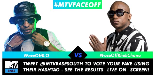 MTVBaseSouth's tweet photo. #MTVFaceOff | Vote for your fave by tweeting #FaceOffKO or #FaceOffKhuliChana! See the results live from 15:00 CAT! https://t.co/7ianv2f6cb