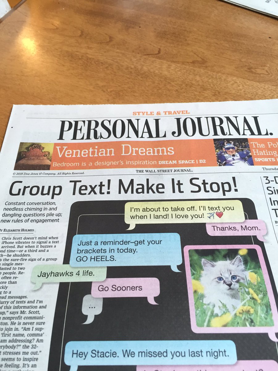 Let's set some rules here w the group texting and while I'm at it, no multiple texts for one brief sentence, deal?