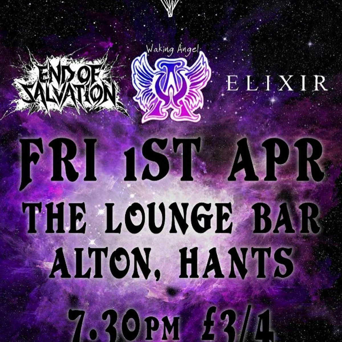 Waking angel gig 
Friday 1st April 
7.30pm 
£3/4 
This is a gig your not gunna wanna miss \m/ <a href="/WakingAngel/">Waking Angel</a>