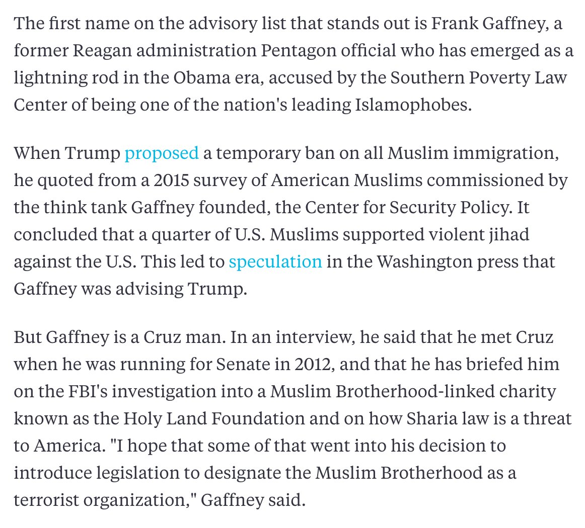 splcenter's tweet photo. Cruz to announce foreign policy team today, includes anti-Muslim conspiracist Frank Gaffney https://t.co/B5gM3IOiTj https://t.co/v8Saq8jEoY