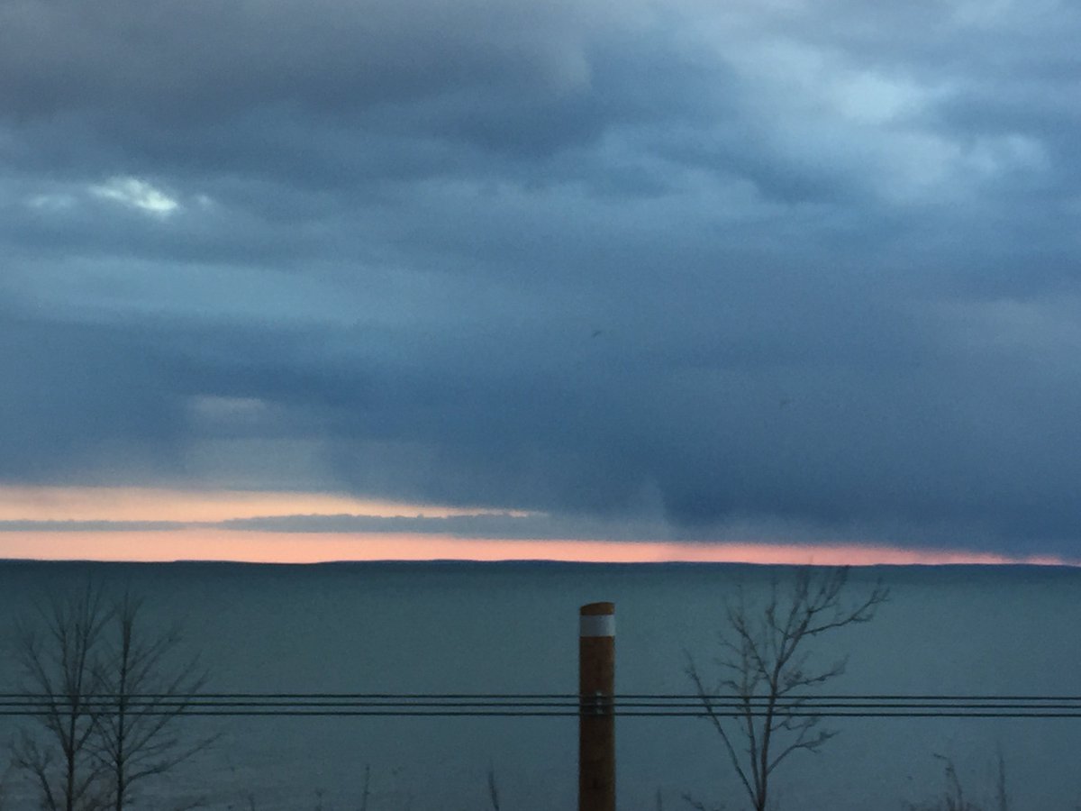 This pic doesn't do justice to the pink &amp; blues this morning on my drive.  I never tire of this view <3 #GeorgianBay