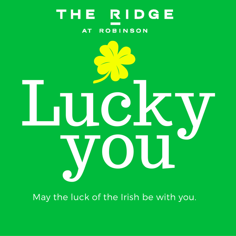 RidgeAtRobinson's tweet photo. May the luck of the Irish be with you. Happy St. Patrick's Day #HappyStPatricksDay #StPatricksDay #SaintPatricksDay https://t.co/gGXJdMbmoF