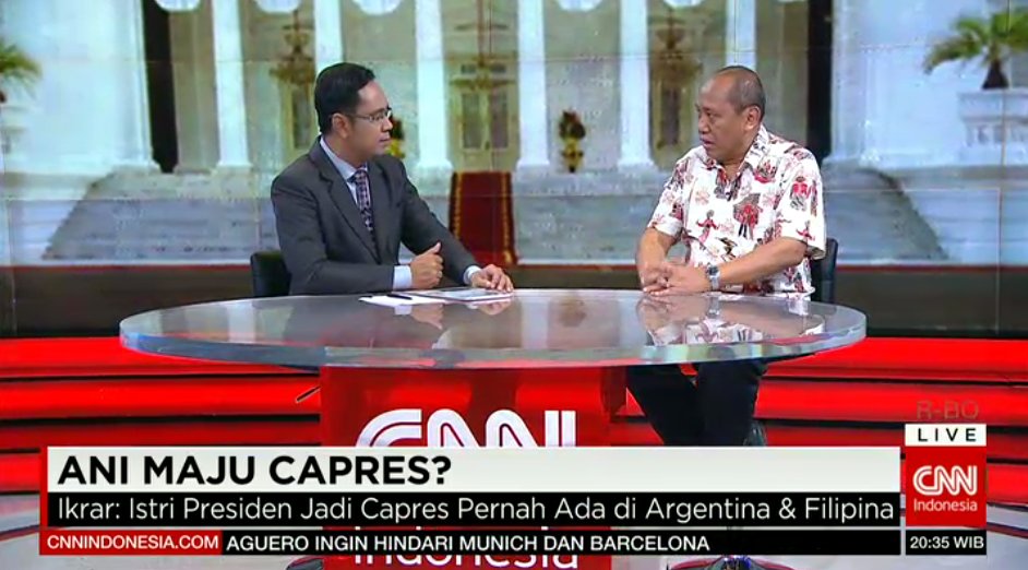 CNN Indonesia Daily (@cnniddaily) on Twitter photo .<a href="/IkrarNusaBhakti/">Ikrar Nusa Bhakti</a>: Bukan sesuatu yang tabu, ibu negara atau mantan ibu negara maju sebagai presiden. #Prime .<a href="/IkrarNusaBhakti/">Ikrar Nusa Bhakti</a>: Bukan sesuatu yang tabu, ibu negara atau mantan ibu negara maju sebagai presiden. #Prime
