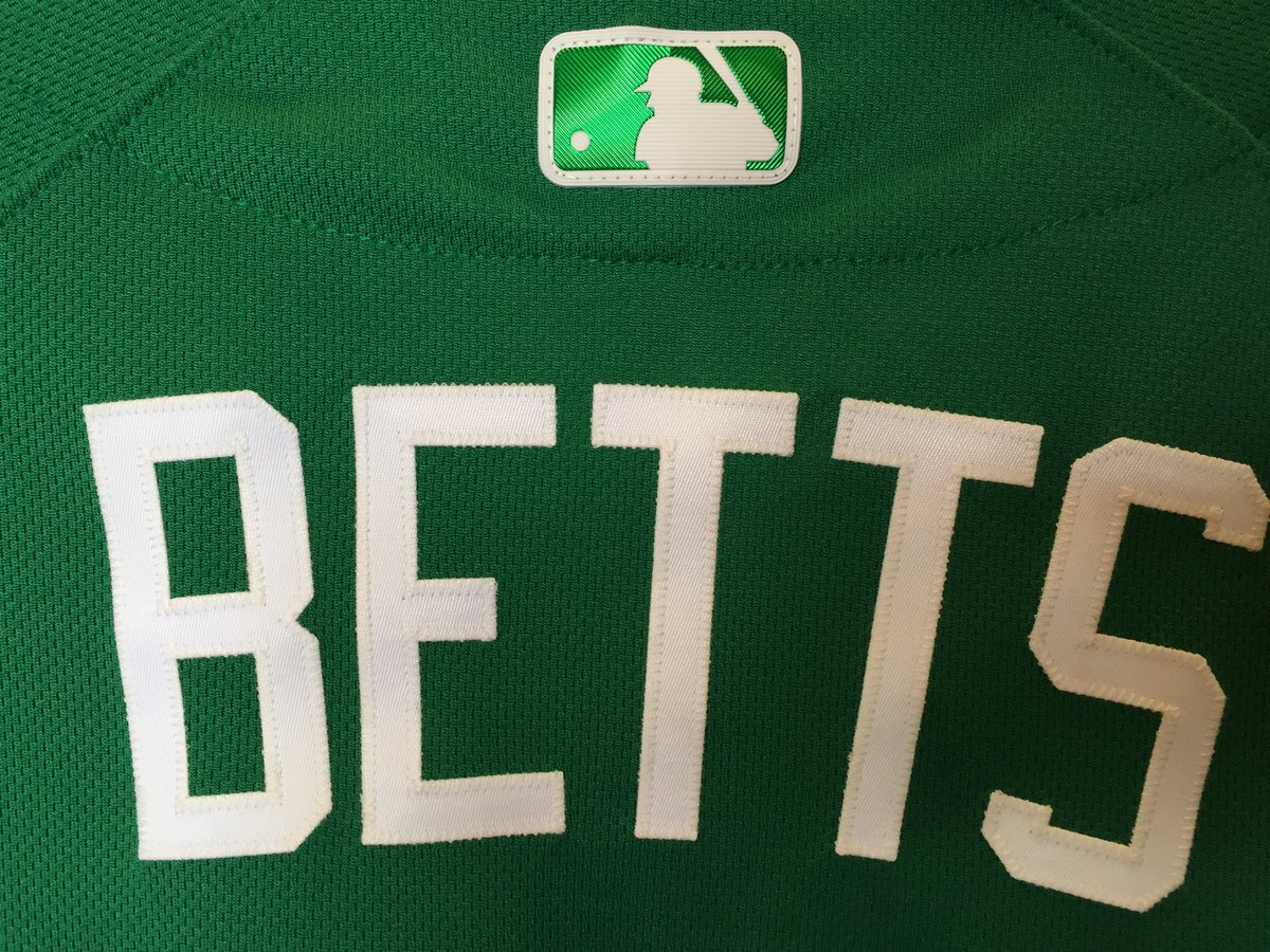 RedSox's tweet image. Drumroll please... Here are the jerseys players will be taking the field with today! #StPatricksDay ☘