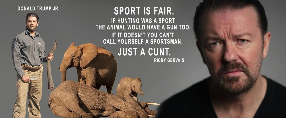 _AnimalAdvocate's tweet photo. "#Hunting" sociopaths claim to be "#Sportsmen"
Ricky's #Truthbomb sorts that #bullshit out!

Meet Donald #Trump Jr 😡 https://t.co/7jaFxWWwl2