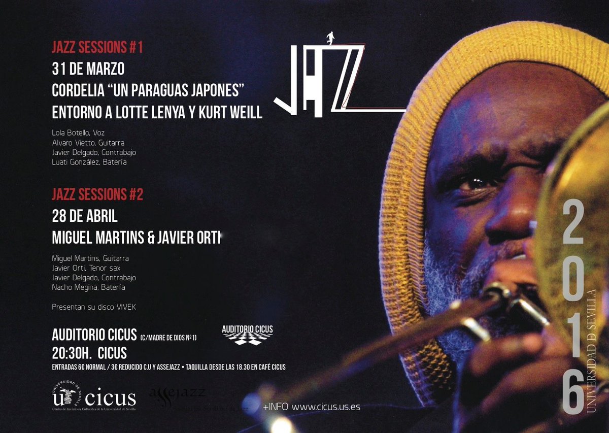 La primavera llegada de la mano del #jazz a nuestras actividades ¡Mira que dos conciertazos os traemos! 🎺🙃🎷😎