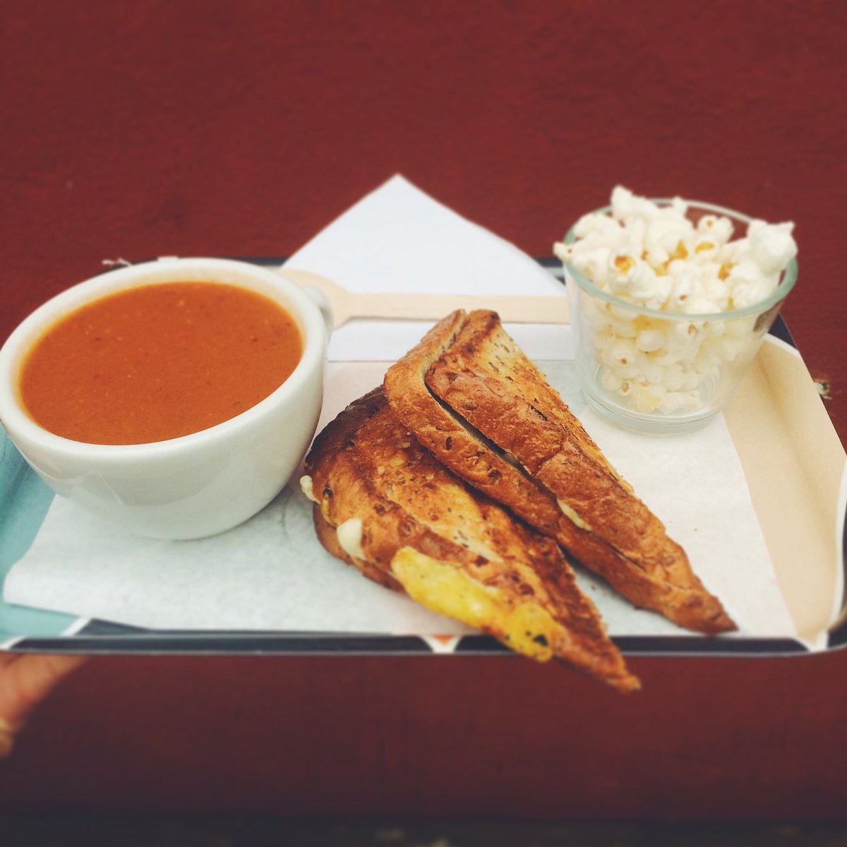 Cheese toastie and tomato soup, it's a classic. #Glasgowwestend #lunchtime