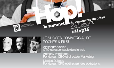 .<a href="/PochesetFils/">Poches & Fils</a> sera à #HOP16 22-23 mars Palais congrès #Montréal. Soyez-y! Inscription: sommet.cqcd.org