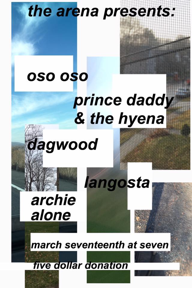 Tonight we're at the arena in Meriden, CT with <a href="/osoosoband/">oso oso</a> <a href="/Pdaddynthehyena/">prince daddy</a> @Dagwoodct and <a href="/LANGOSTAMUSIC/">Langosta</a>, COME!