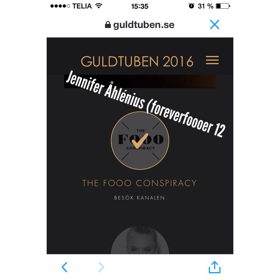 foreverfoooer12's tweet photo. Såklart röstar man ju på mina fina förebilder ❤️ #guldtuben @OmarRudberg @thefooomusic https://t.co/c6fPldTXue