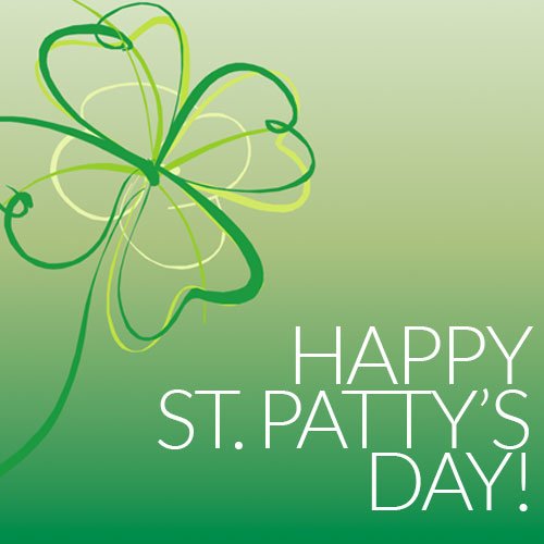 Happy St. Patrick’s Day! May the luck of the Irish be with you.