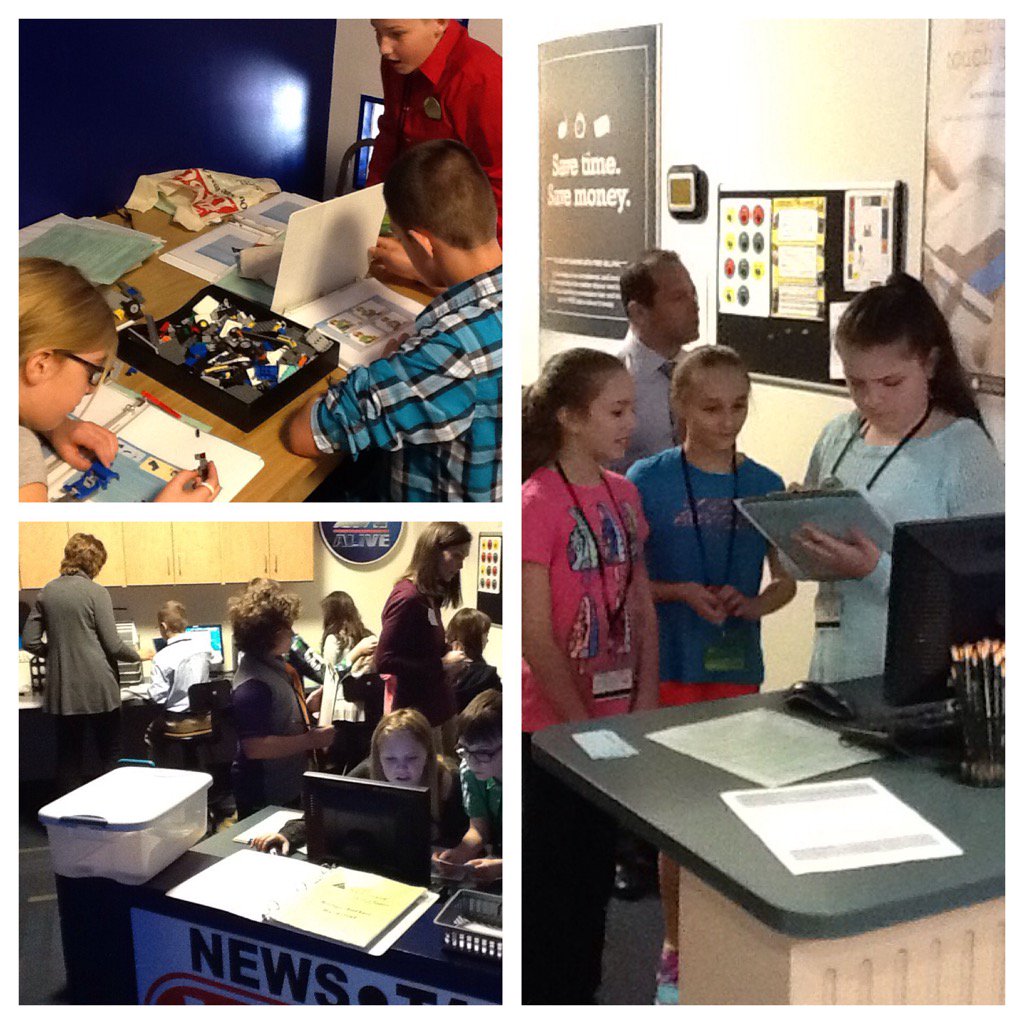 Students working cooperatively to open their businesses.  BizTown fun @JA_Northern_IN!