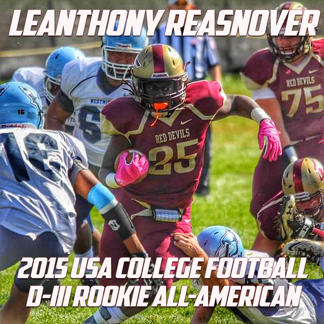 EurekaRedDevils's tweet photo. Freshman RB LeAnthony Reasnover was recently named to the USA CFB DIII Rookie All-American Team. #SwingTheAx https://t.co/hFlNsgYCnT