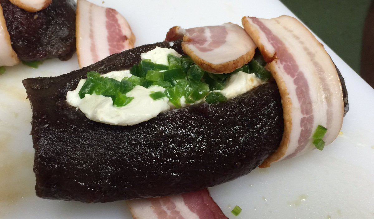 LindsayThomasJr's tweet photo. St Patty's Day venison cookout @TheQDMA HQ! 
Starring: jalapeño cream-cheese stuffed bacon-wrapped backstrap! https://t.co/08s9bL8QqV