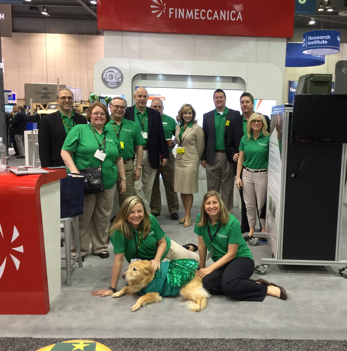 Happy St. Patrick's Day from the Finmeccanica booth and our fluffy friend Missy!  #AUSAglobal16