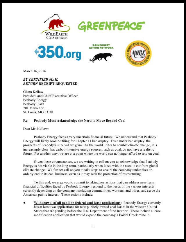 organizemo's tweet photo. Demands 4 Mr. Peabody: prioritize workers, impacted communities&amp; land! #coal #justtransition https://t.co/0yKZ6WTPCU https://t.co/agCYowWcr5