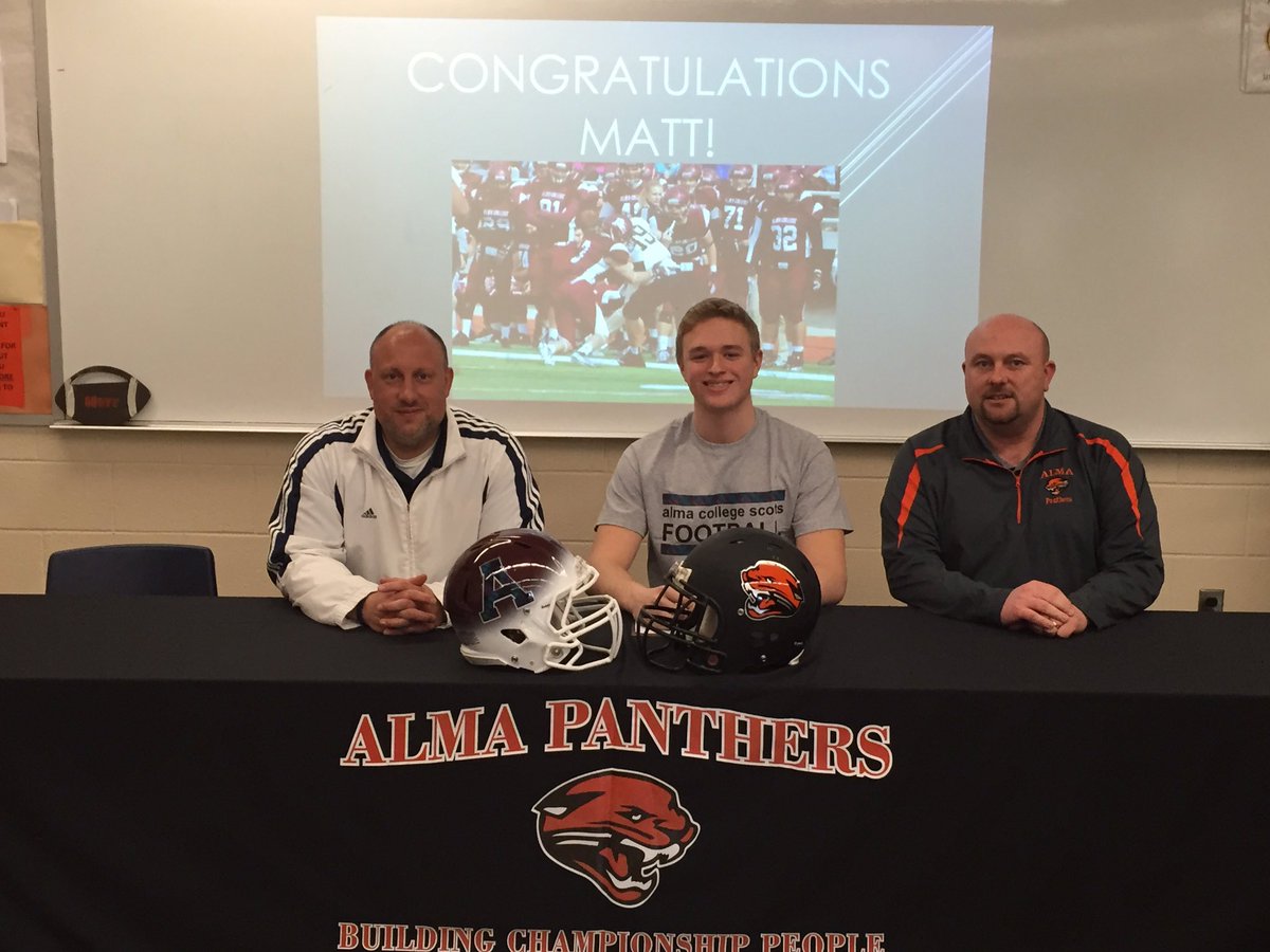 Panther_Country's tweet photo. Very excited for Matt Leppien as he has committed to continuing his football and academic career at Alma College! https://t.co/G1oWa5Bn95