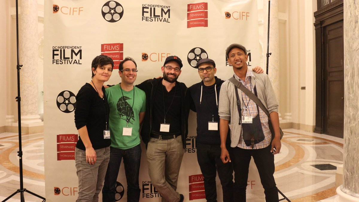 CollabFeature's tweet photo. Filmmakers from #TrainStationMovie meeting at the #DCIFF2016!!! @xagudo @IngridFranchi @IanBonner1 https://t.co/FyK6Qpdw1p